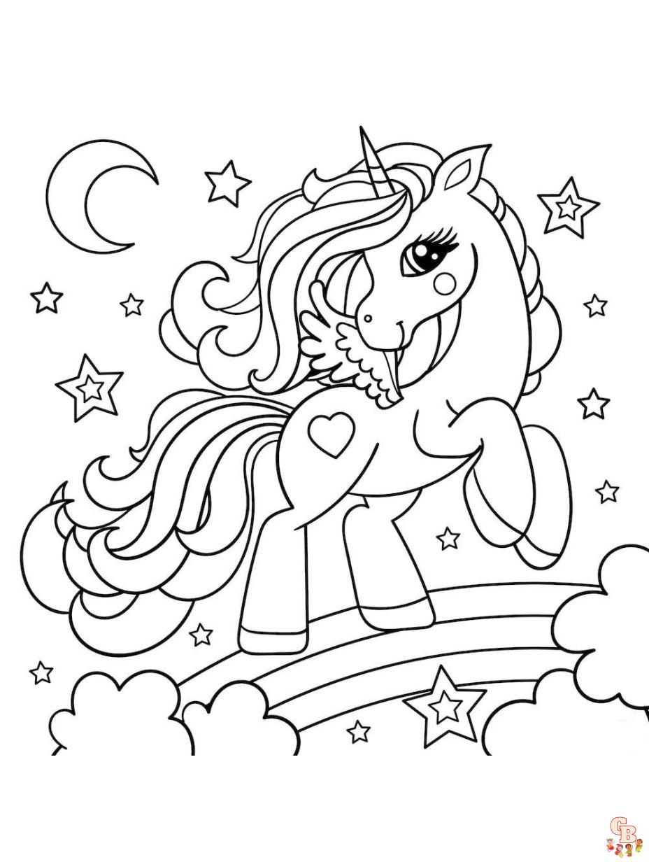 easy cute unicorn coloring pages