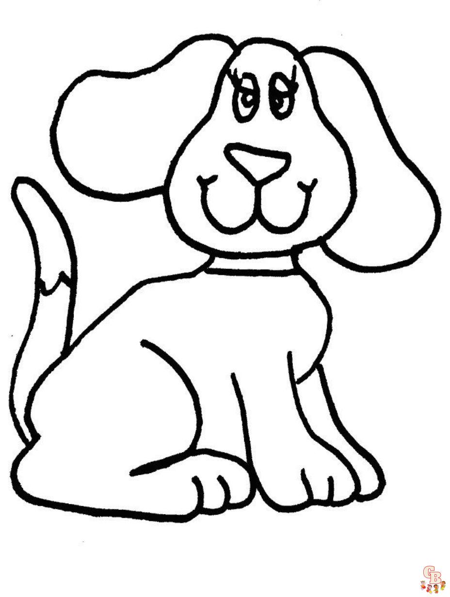 easy dog coloring pages for kids