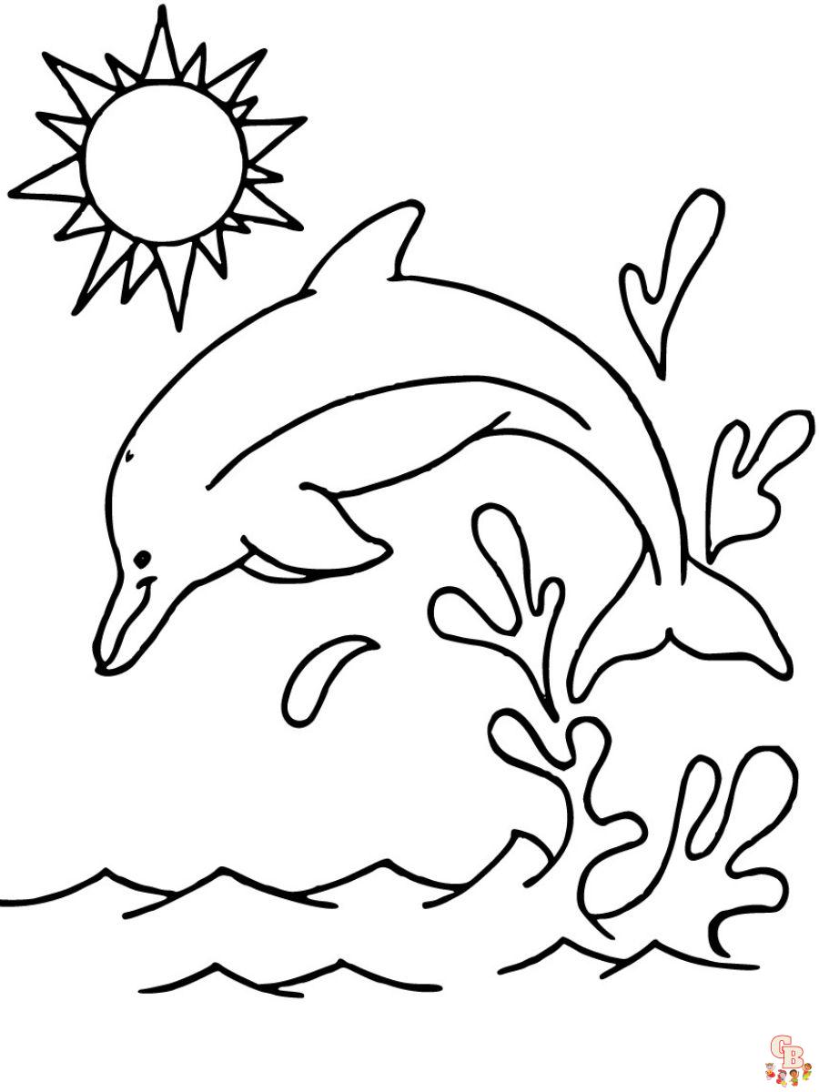 easy dolphin coloring pages