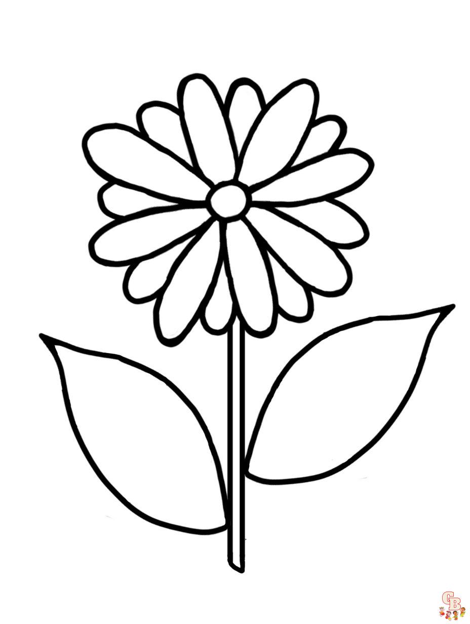 easy simple flower coloring pages