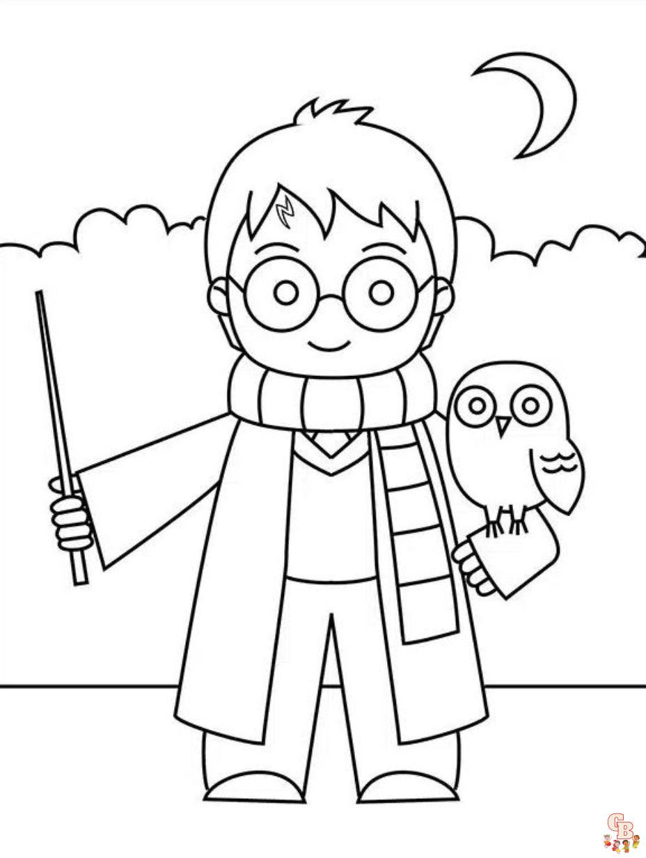 easy simple harry potter coloring pages