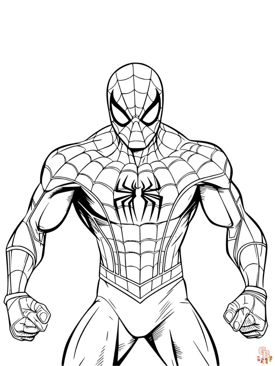 easy spiderman coloring pages