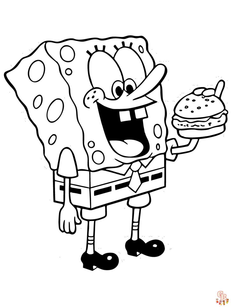 easy spongebob roach coloring pages