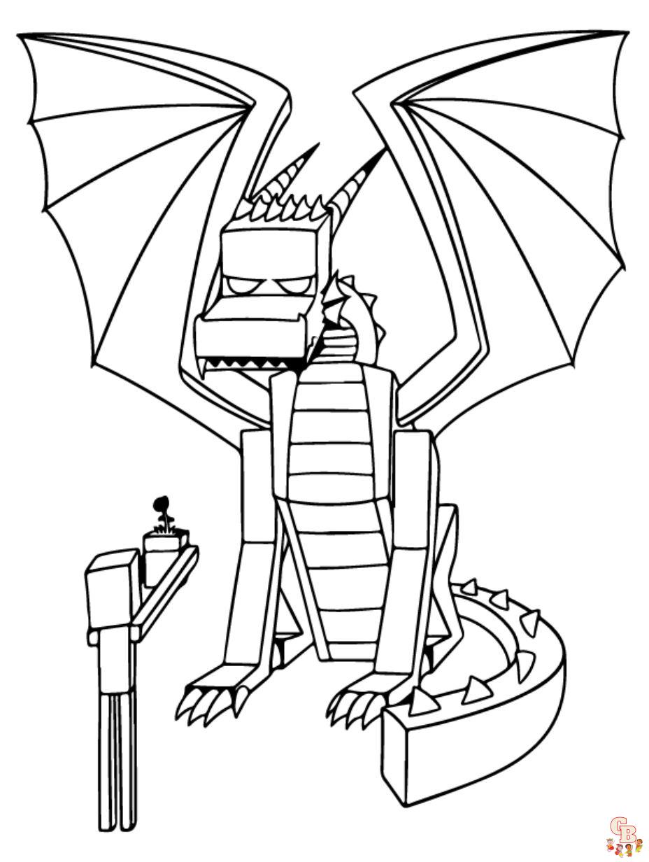 ender dragon minecraft coloring page