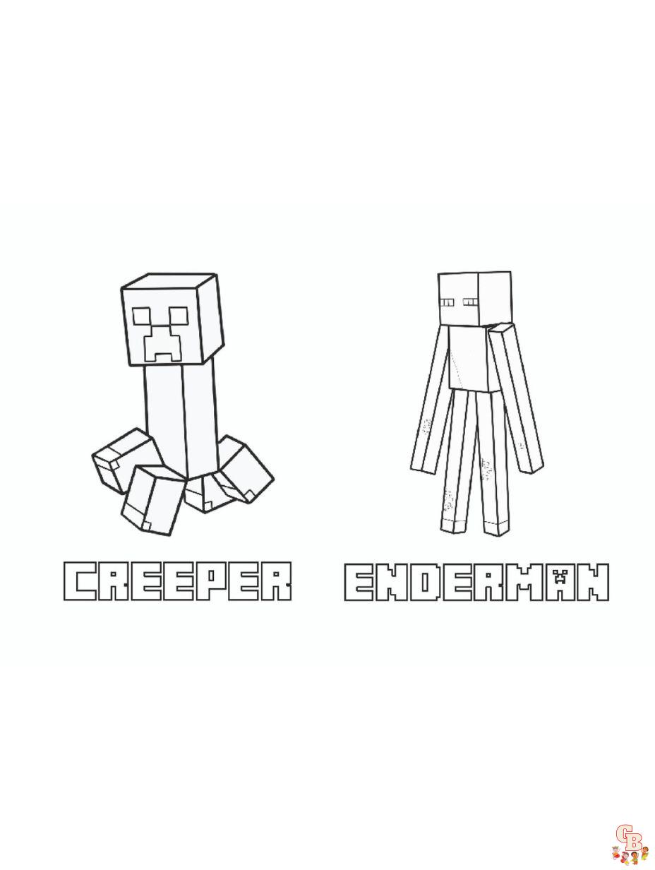 enderman minecraft coloring page