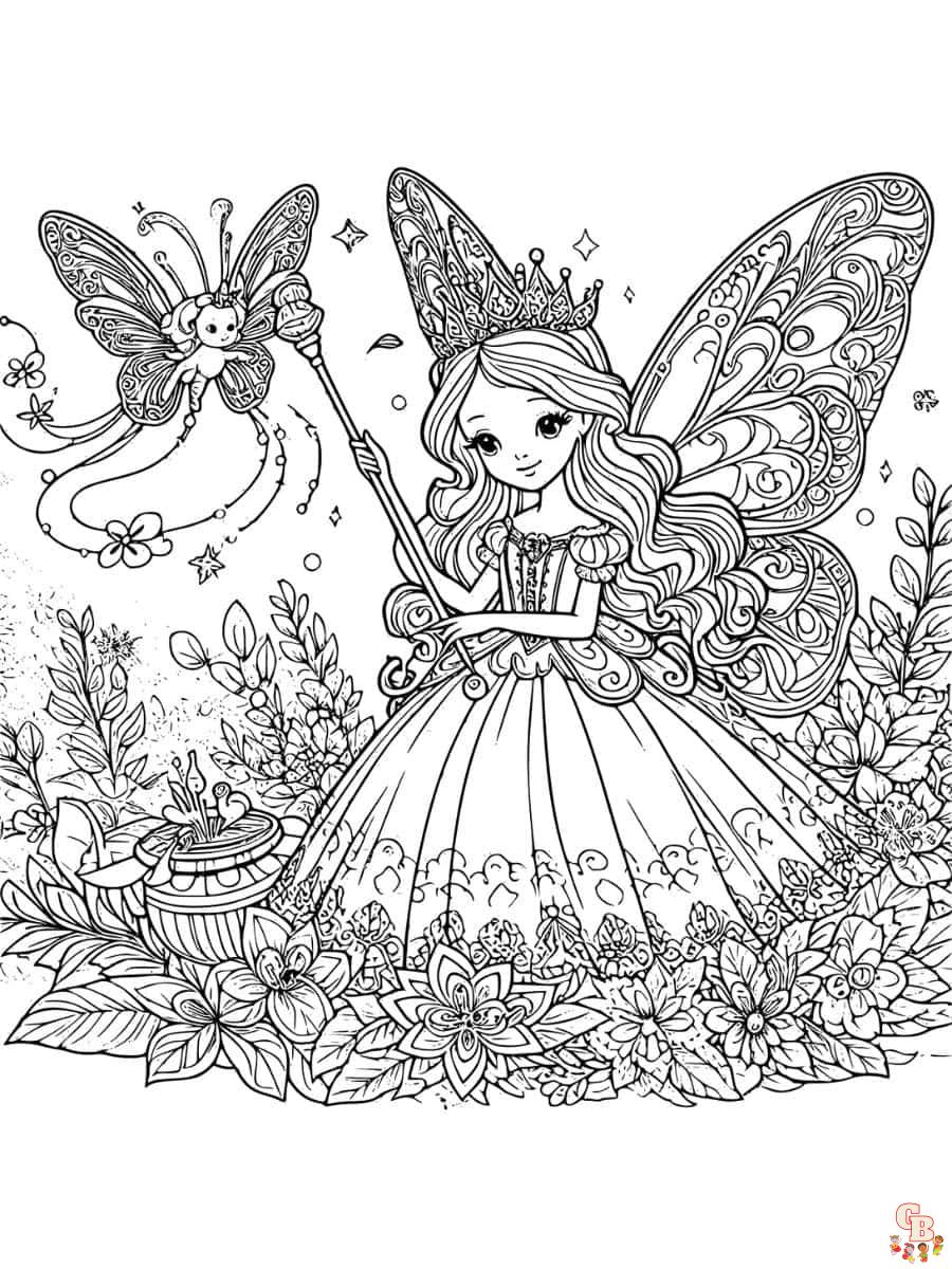 fairy princess coloring page