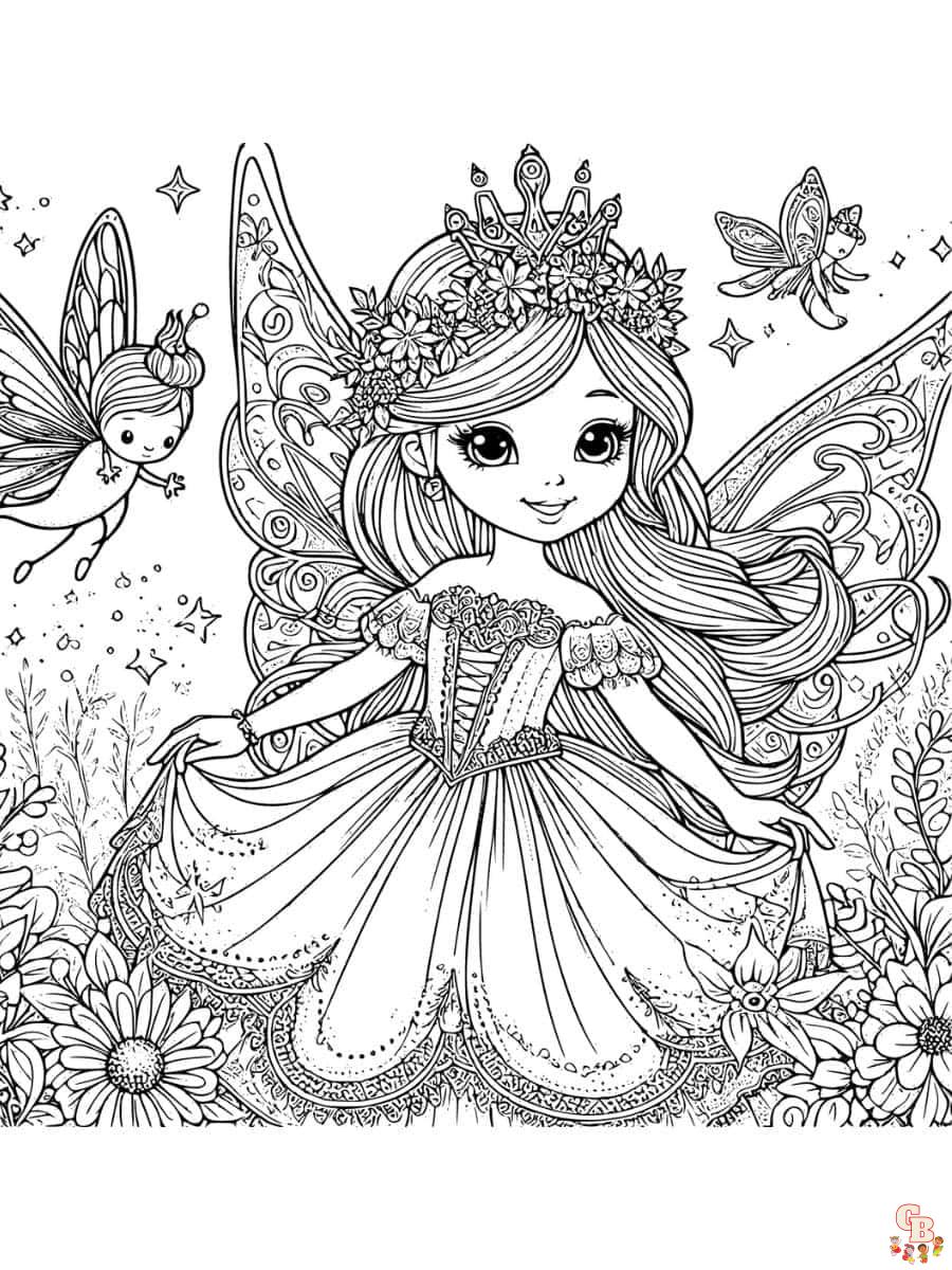 fairy princess coloring pages