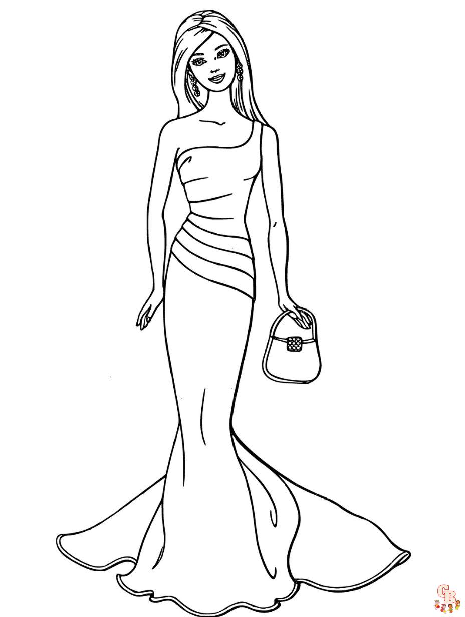 fashion barbie coloring pages