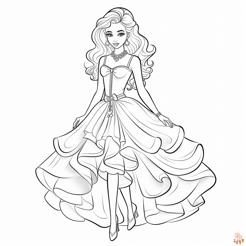 fashion barbie coloring pages