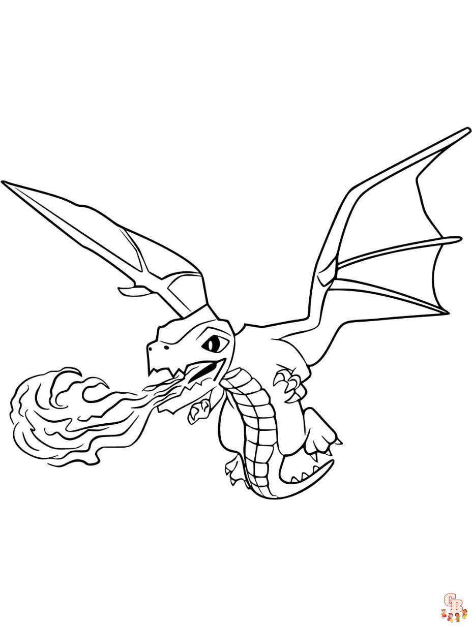 fire breathing dragon coloring pages