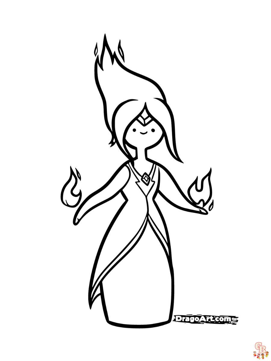 flame princess coloring page