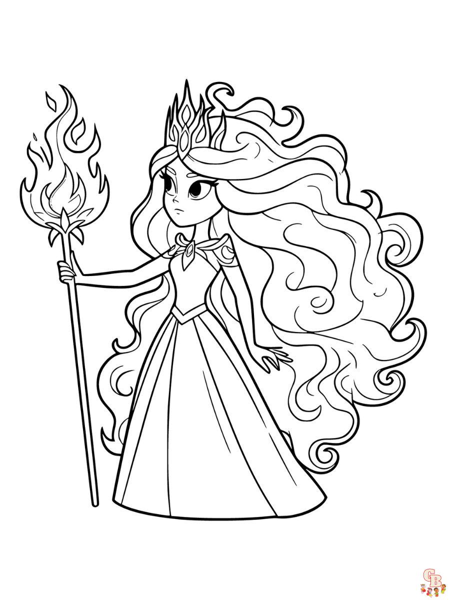 flame princess coloring pages