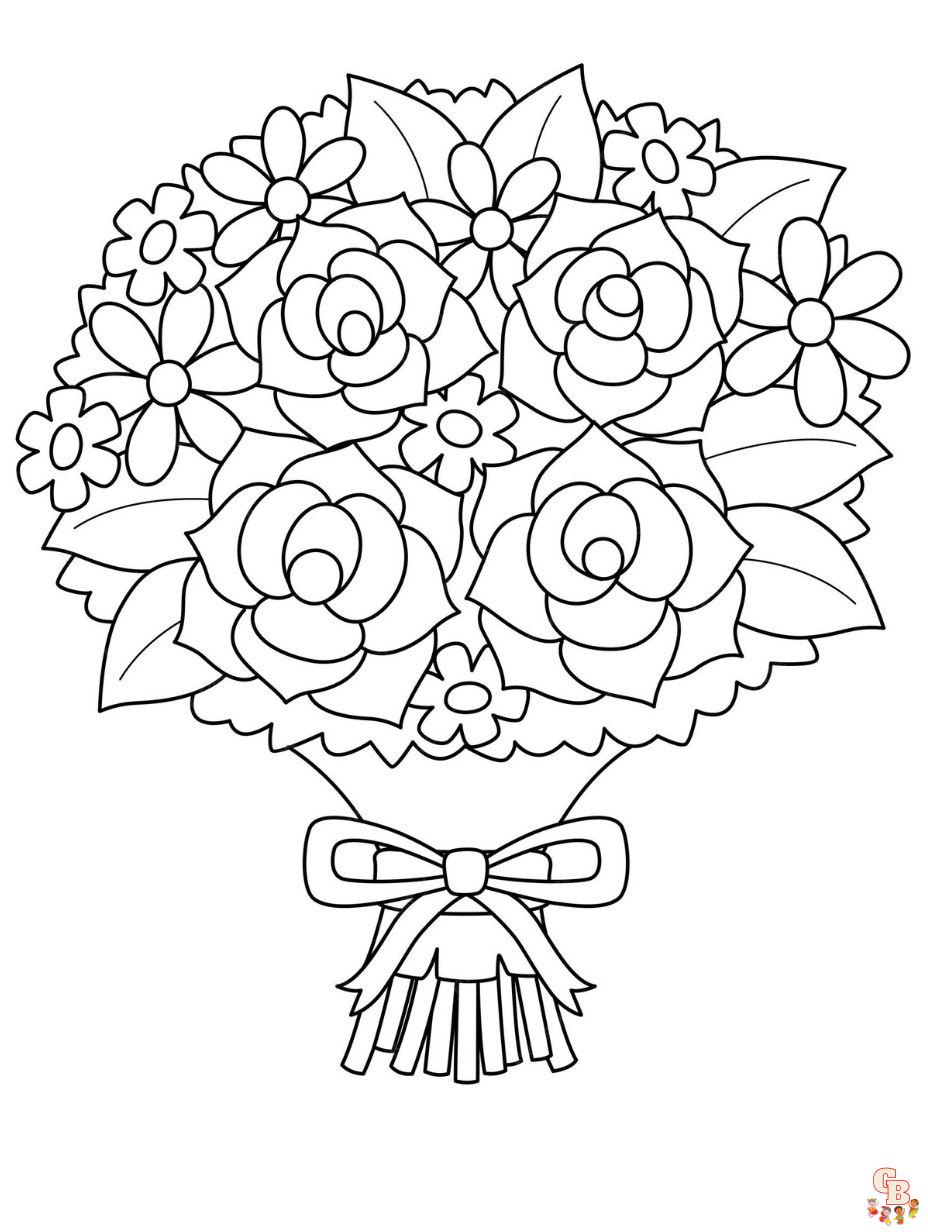 flower bouquet coloring page