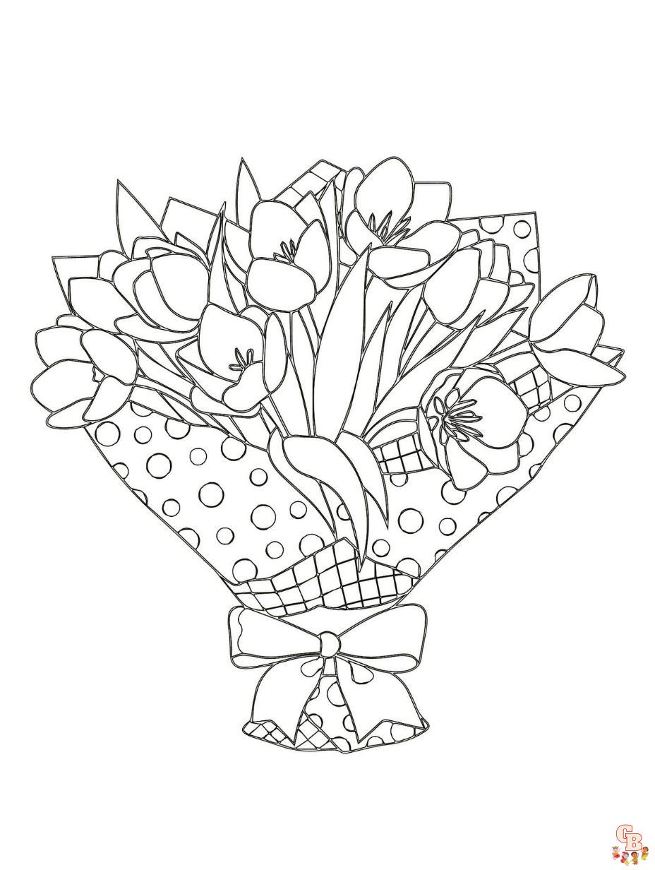 flower bouquet coloring pages