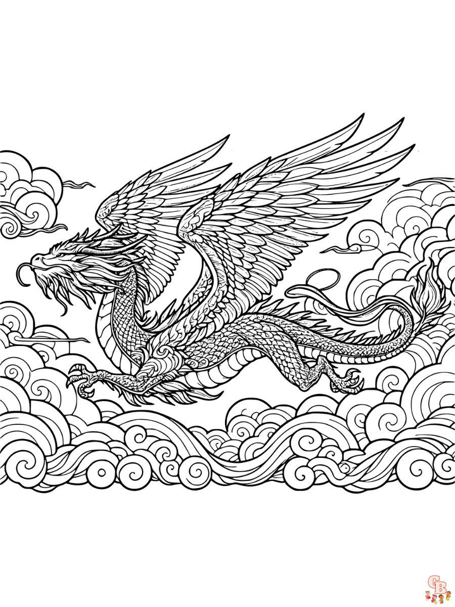 flying dragon coloring page