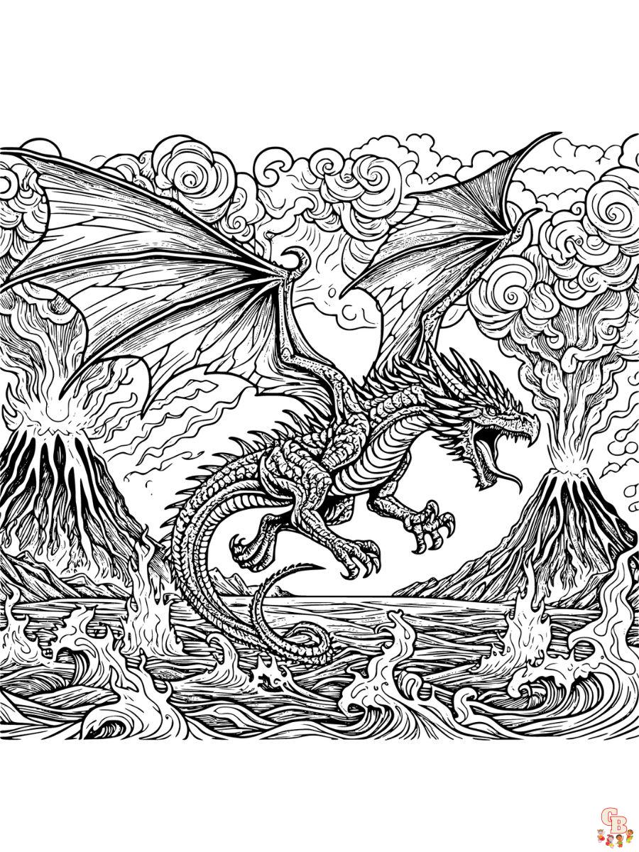 flying dragon coloring pages printable