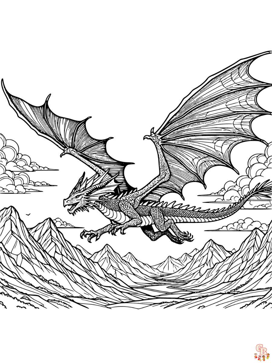 flying dragon coloring pages to print