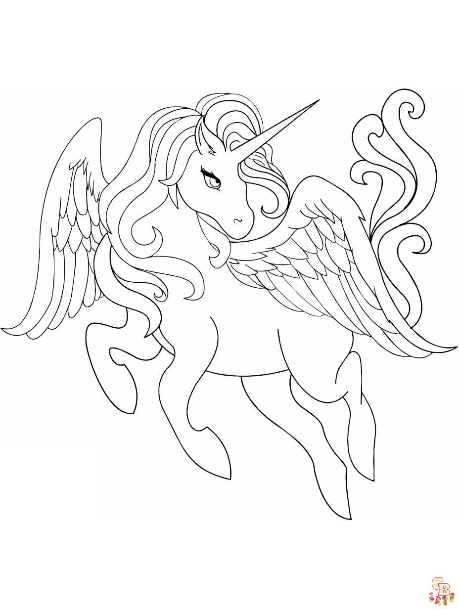 flying unicorn coloring pages