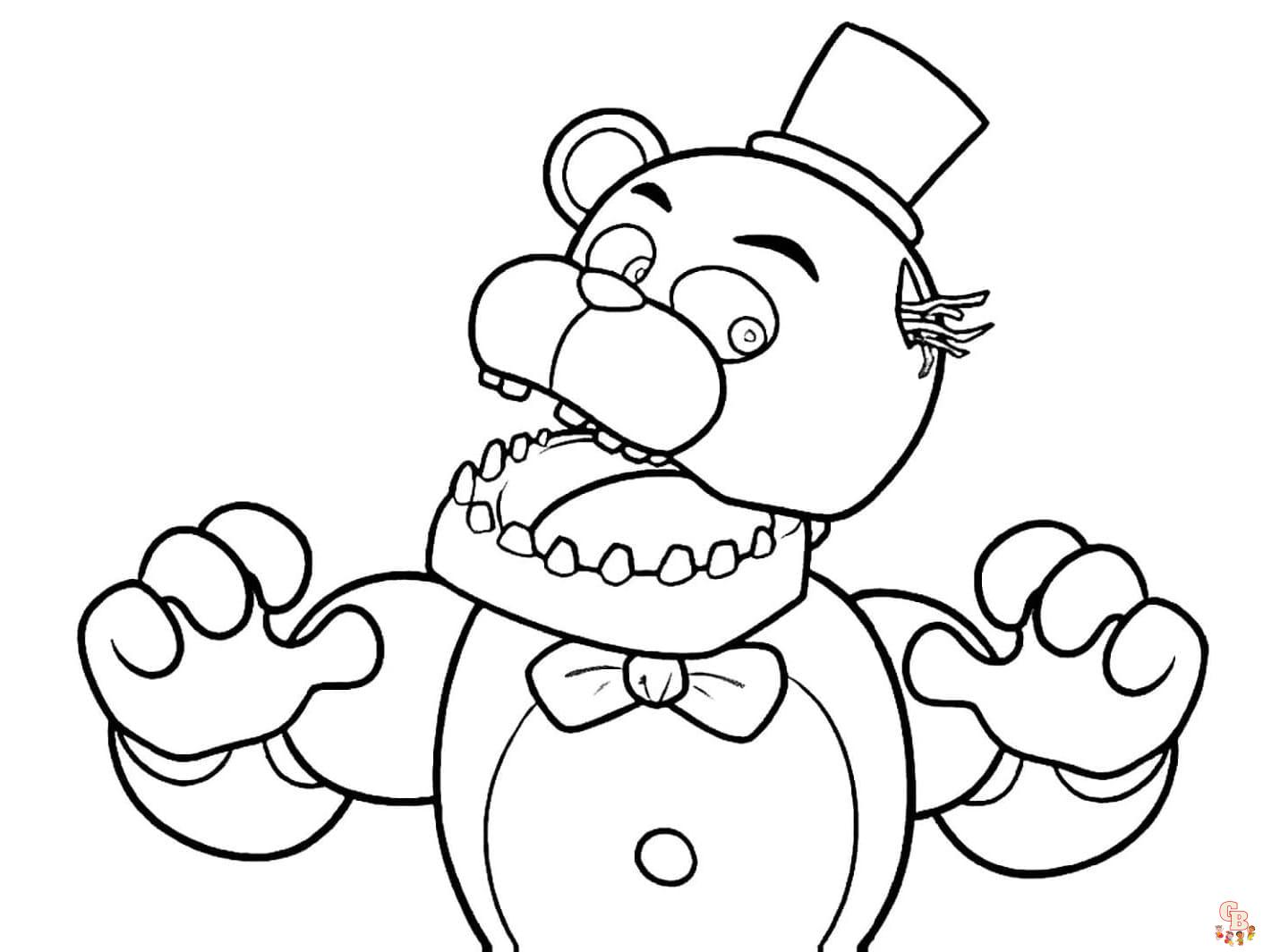 freddy fazbear coloring page