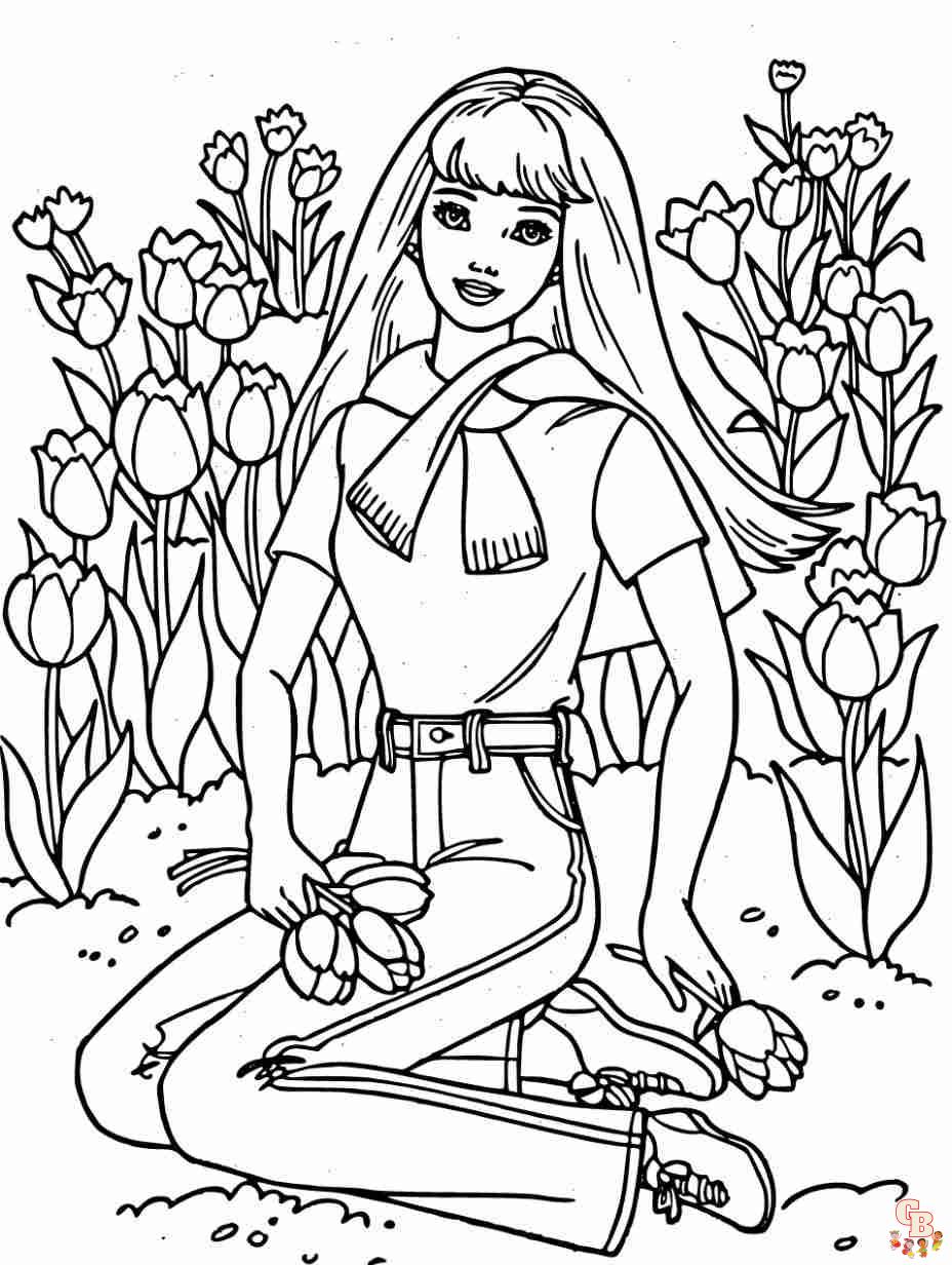 free barbie coloring pages