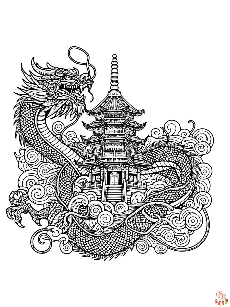 free chinese dragon coloring pages