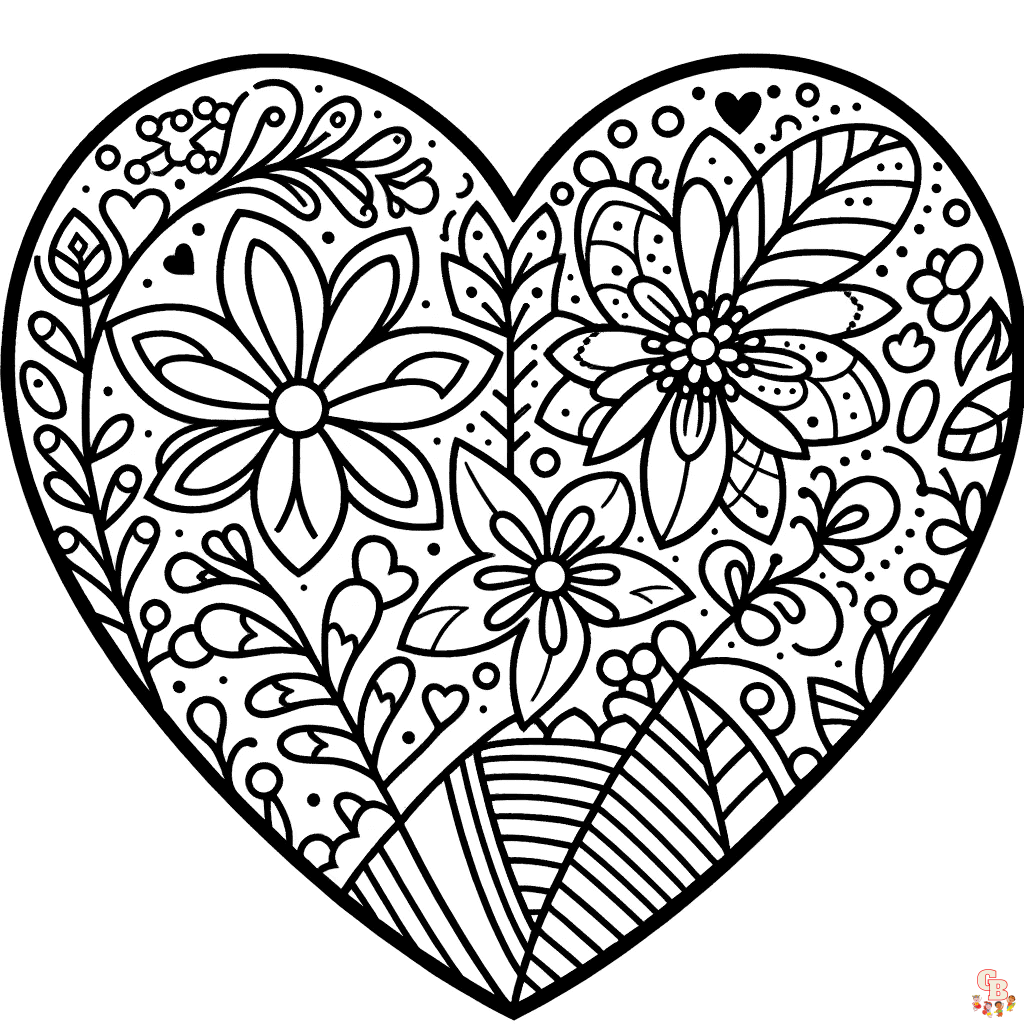 free coloring pages hearts