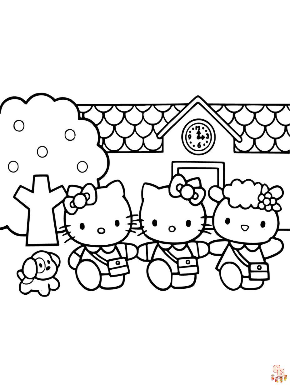 free hello kitty printable coloring pages