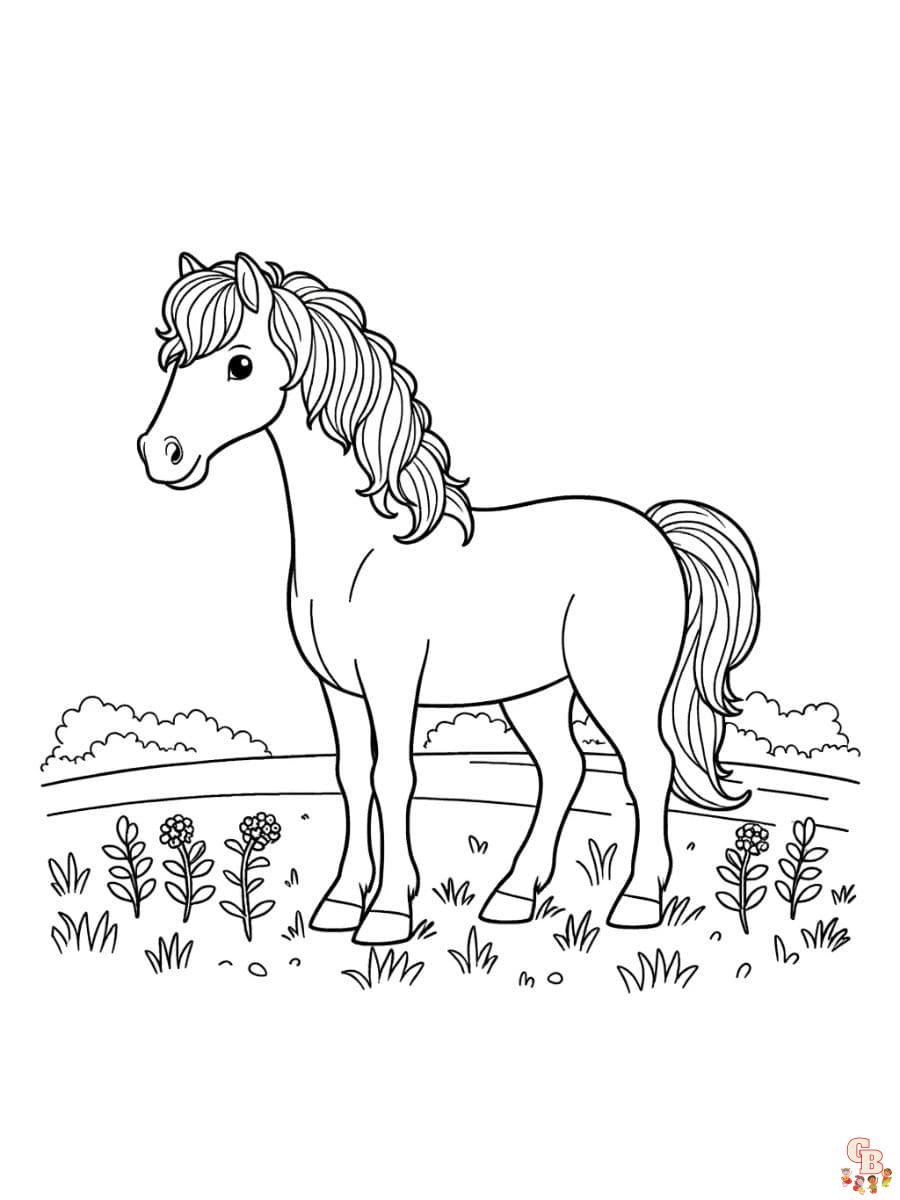 free horse coloring pages