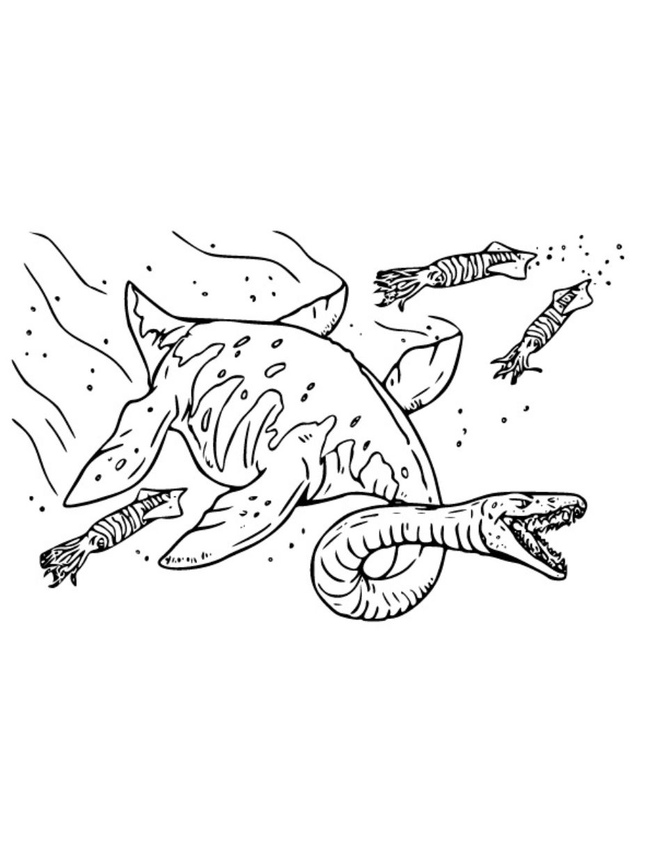 free plesiosaurus dinosaur coloring page