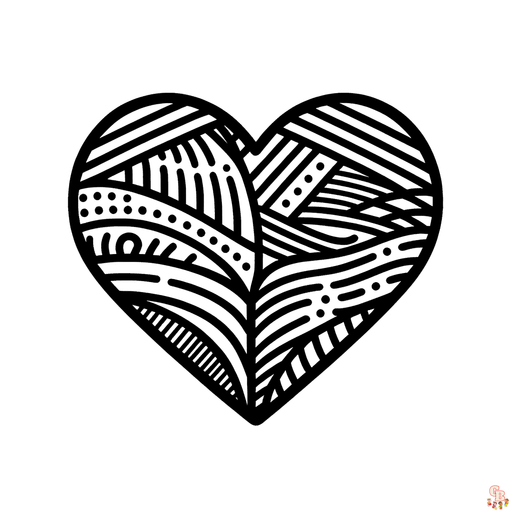 free printable heart coloring pages