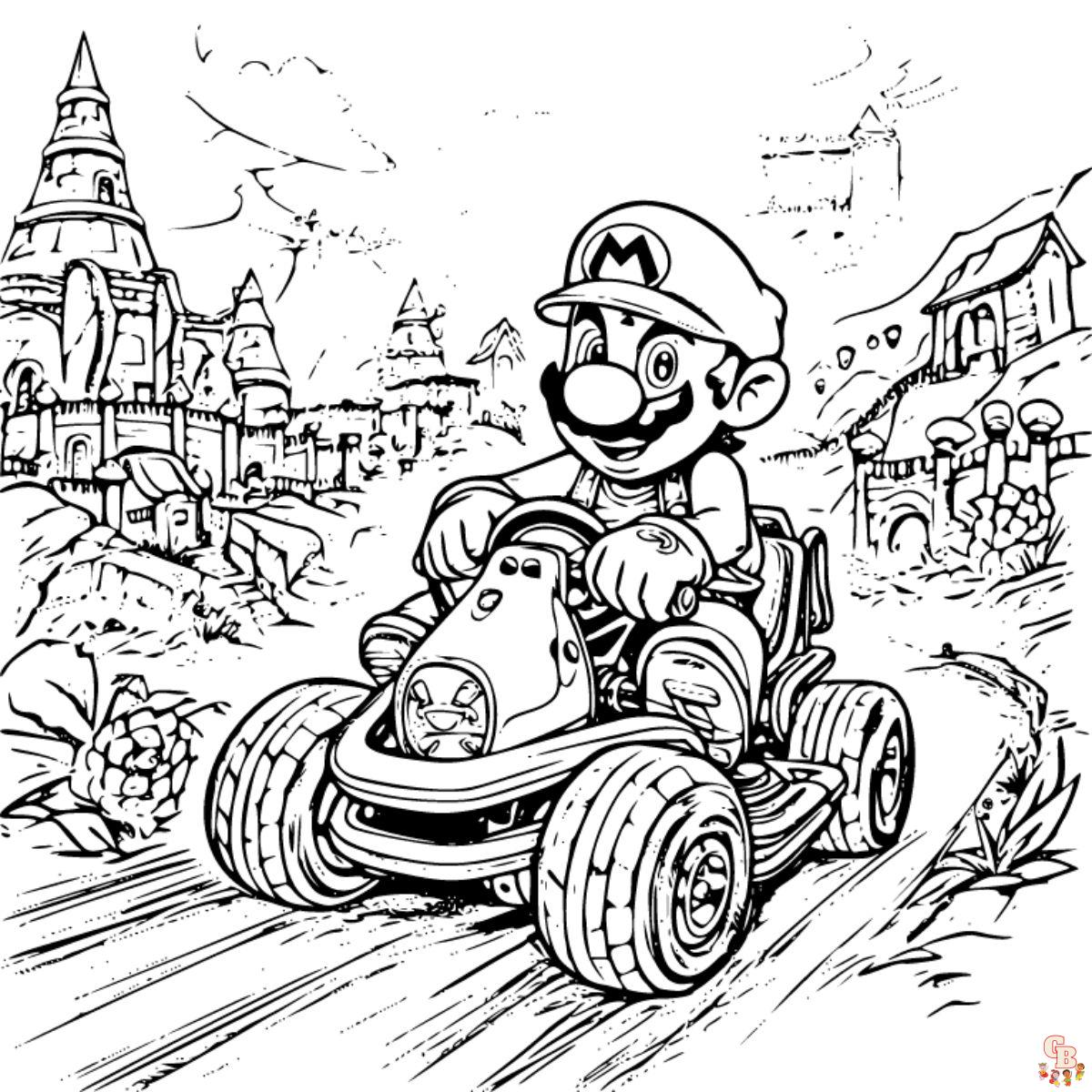 free printable mario kart coloring pages