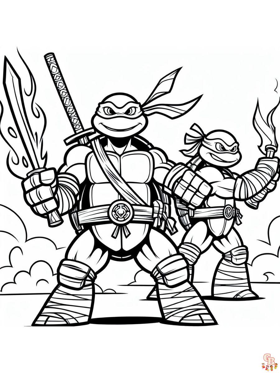 free printable ninja turtle coloring pages free