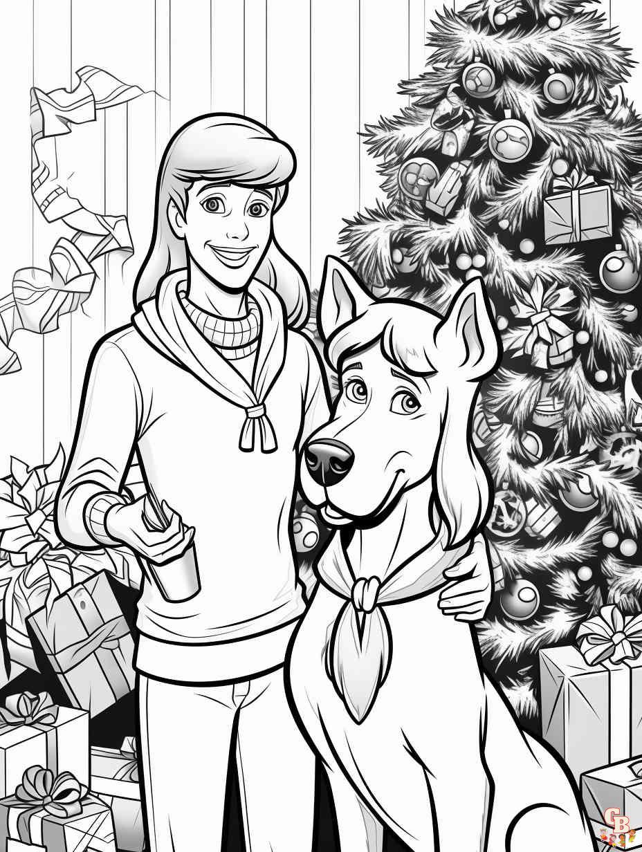 free printable scooby doo christmas coloring pages