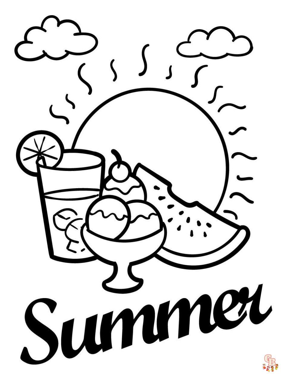 free summer coloring pages