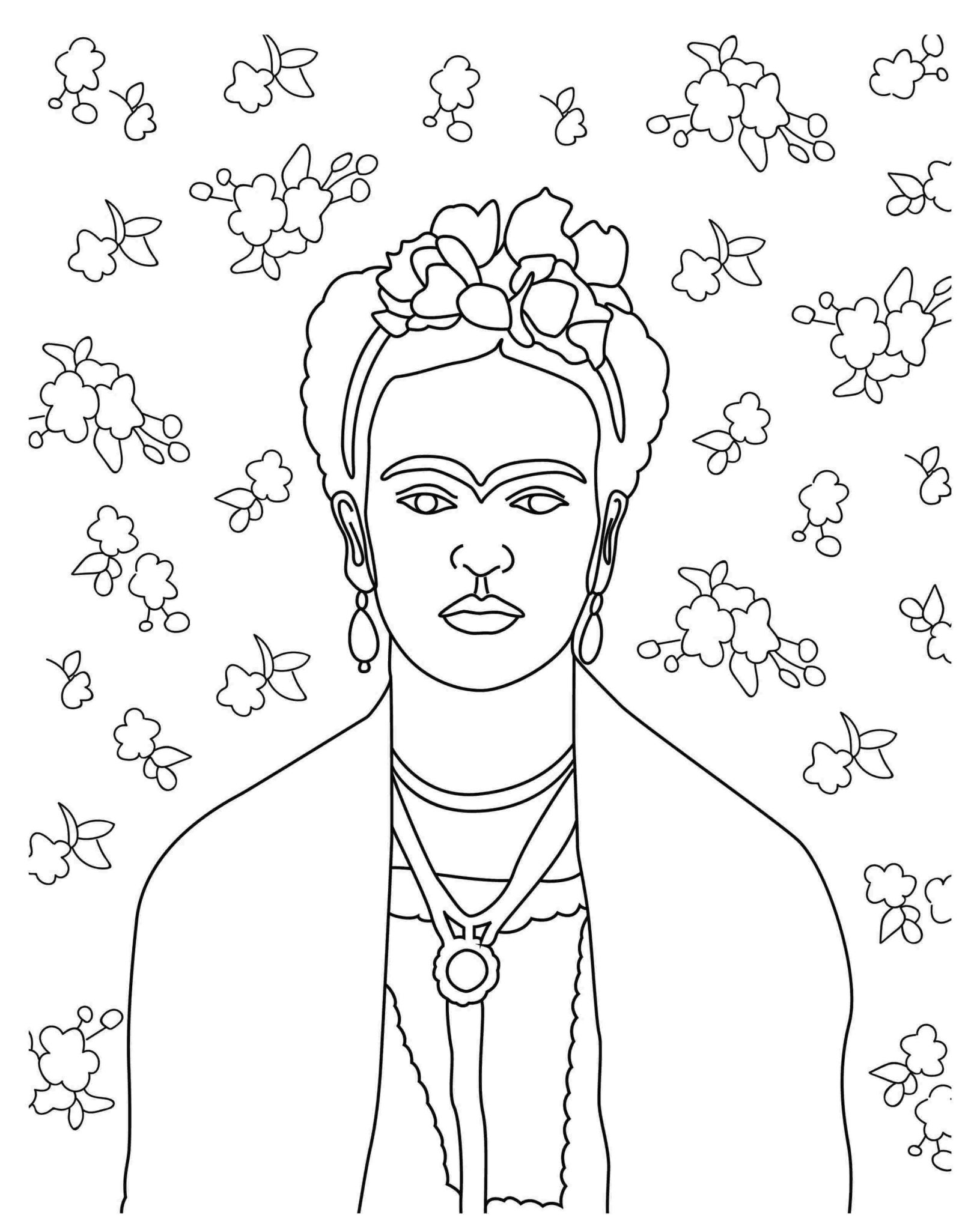 Printable Frida Kahlo Coloring Pages Free For Kids And Adults