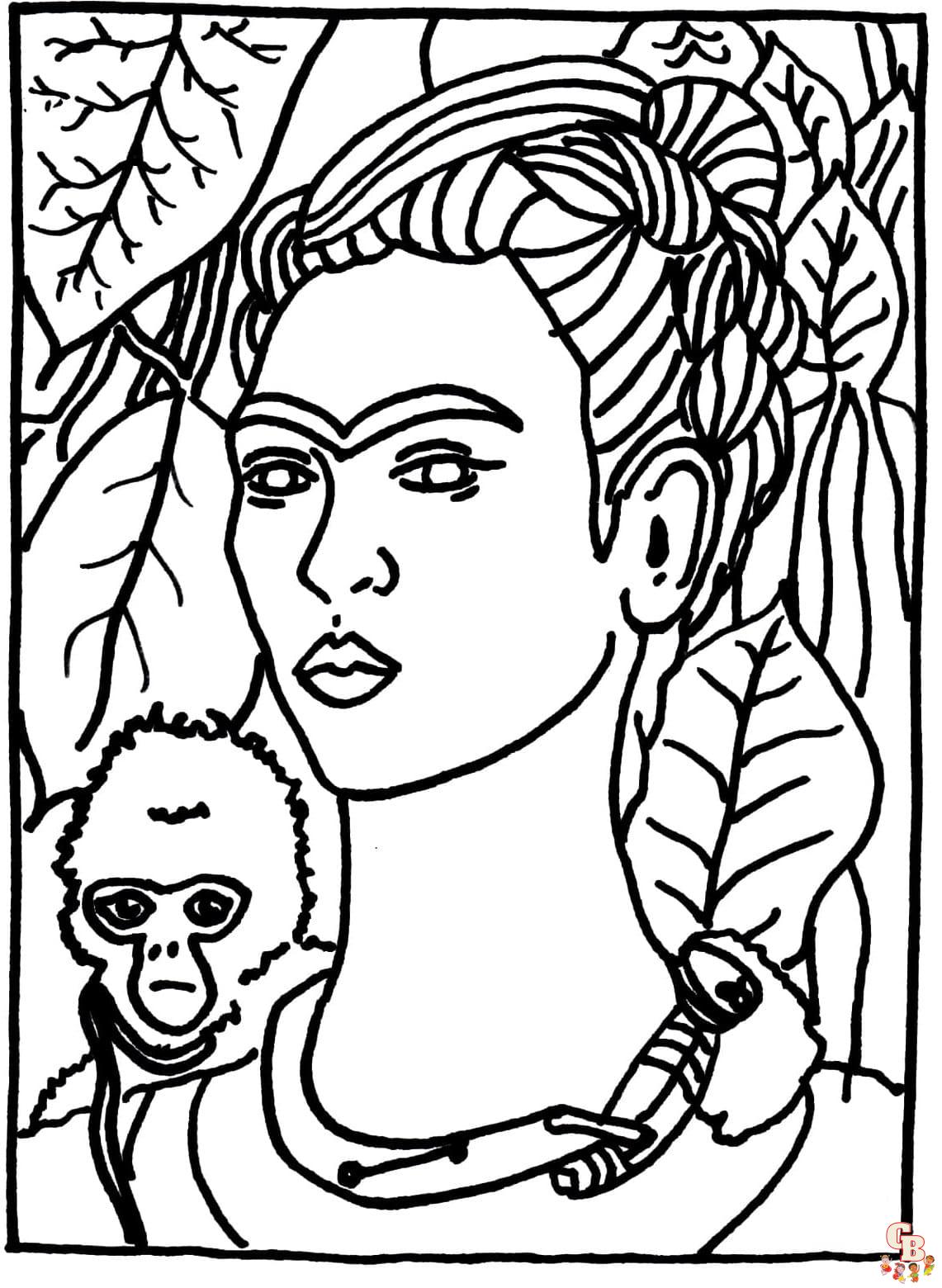 frida kahlo coloring pages free