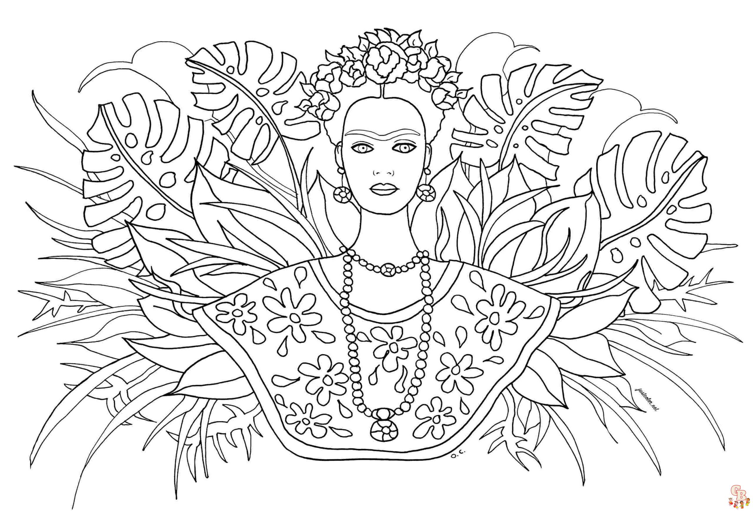 frida kahlo coloring pages printable free