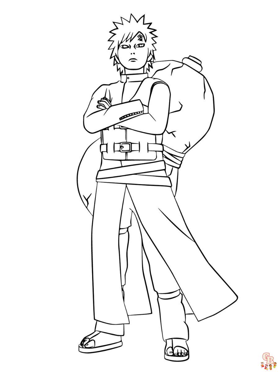 gaara coloring page