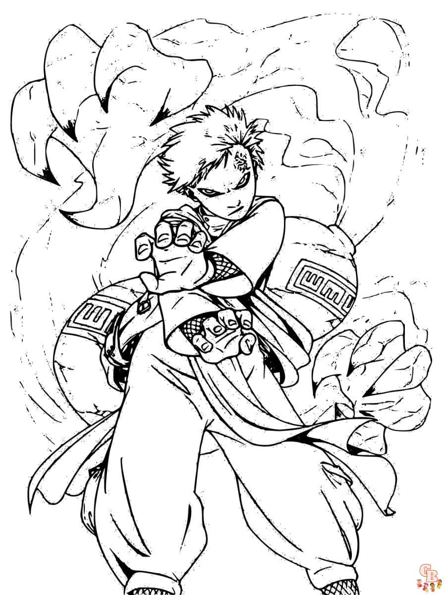 gaara coloring pages