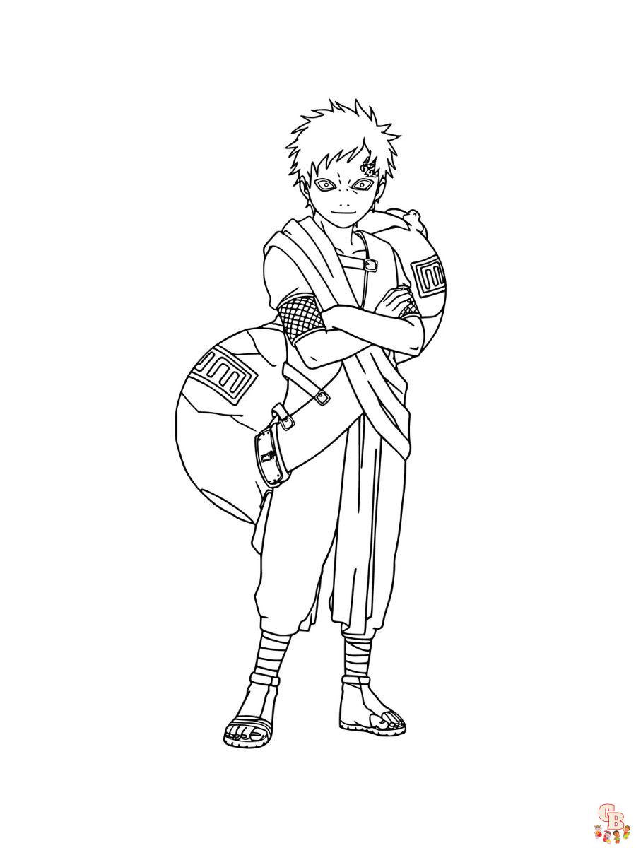 gaara lee anime coloring pages