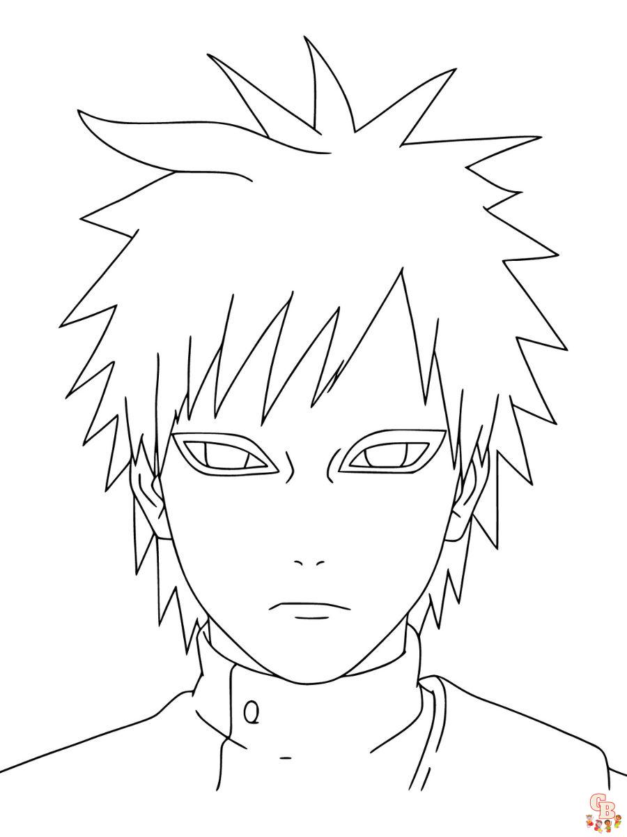 gaara naruto coloring pages