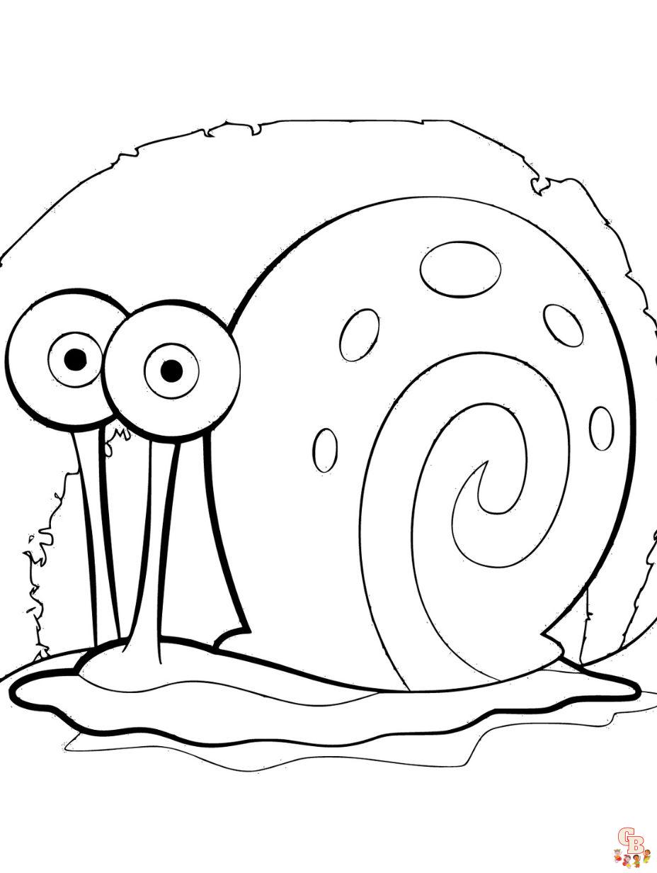 gary spongebob coloring pages