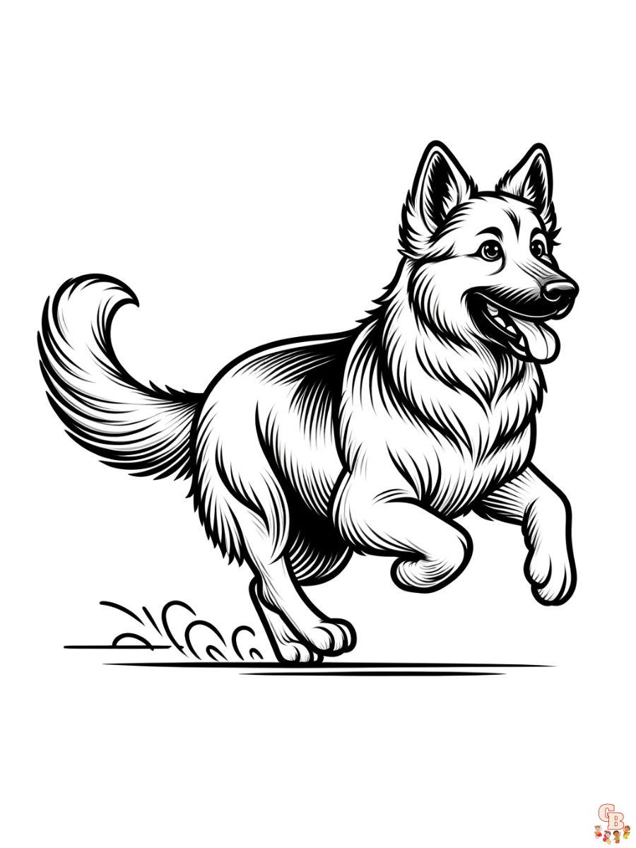 german shepherd coloring page