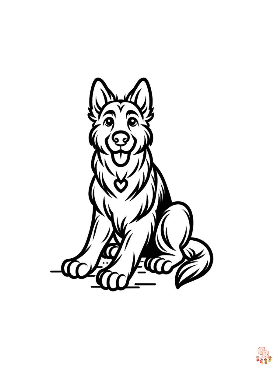 german shepherd puppy coloring pages