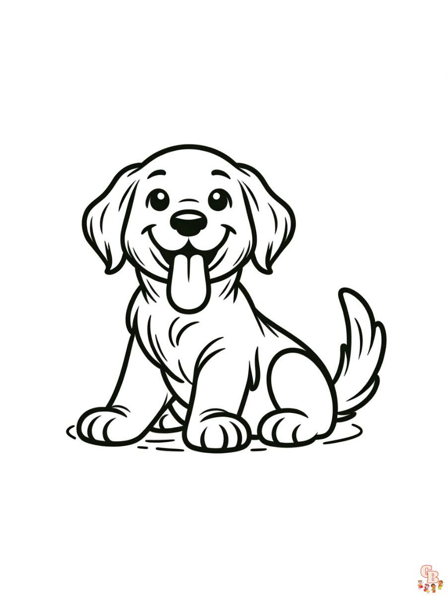 golden retriever puppy coloring page