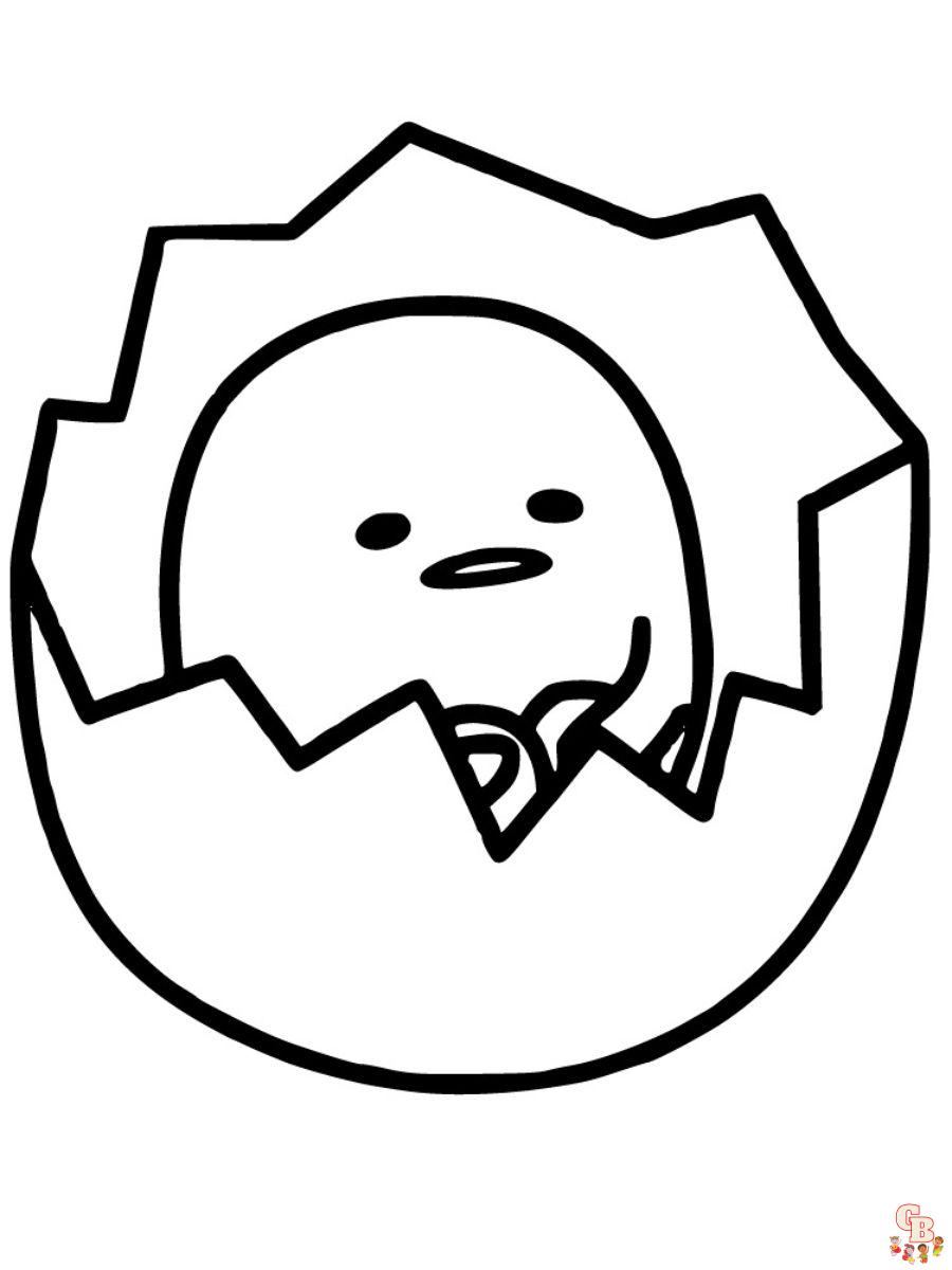 gudetama coloring page printable free