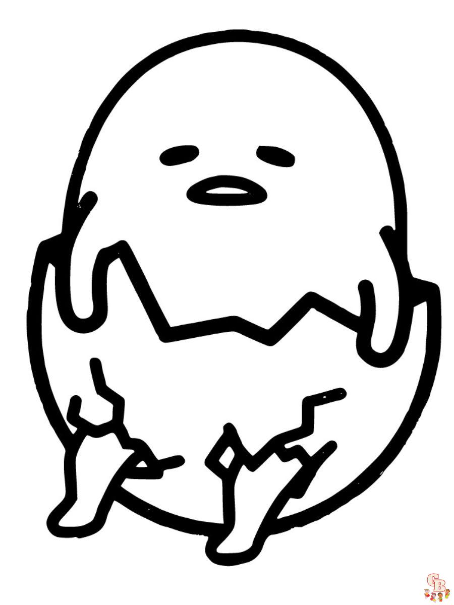 gudetama coloring page to print free