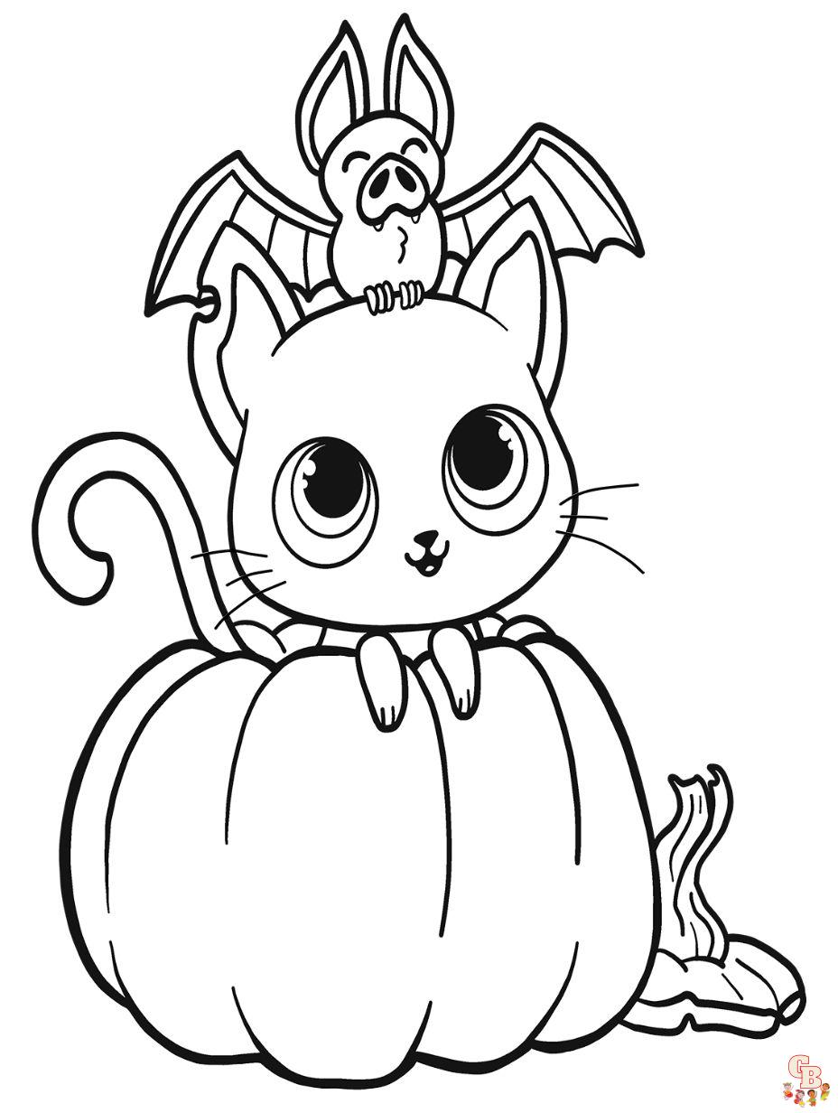 halloween cat coloring pages