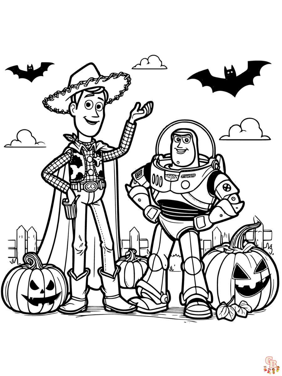 halloween coloring page toy story