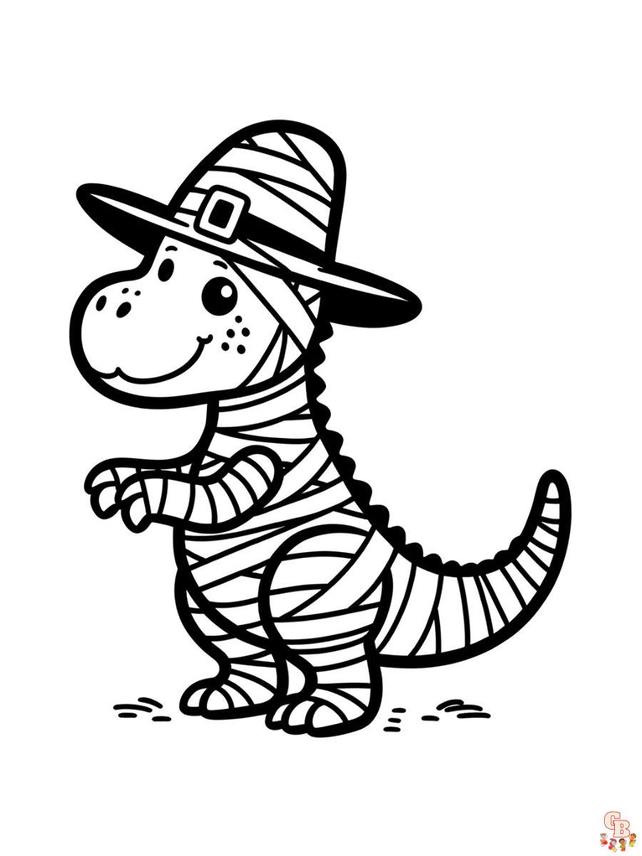 halloween dinosaur coloring page